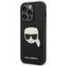 Karl Lagerfeld Saffiano Karl’s Head Patch Case for iPhone 14 Pro - Black - Cell phone cases and covers<<<HurtelXML