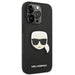 Karl Lagerfeld Saffiano Karl’s Head Patch Case for iPhone 14 Pro - Black - Cell phone cases and covers<<<HurtelXML