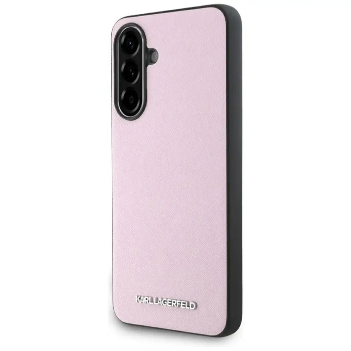 Karl Lagerfeld Saffiano Metal Logo Case for Samsung Galaxy A56 - Pink - Cell phone cases and covers<<<HurtelXML