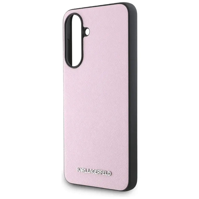 Karl Lagerfeld Saffiano Metal Logo Case for Samsung Galaxy A56 - Pink - Cell phone cases and covers<<<HurtelXML