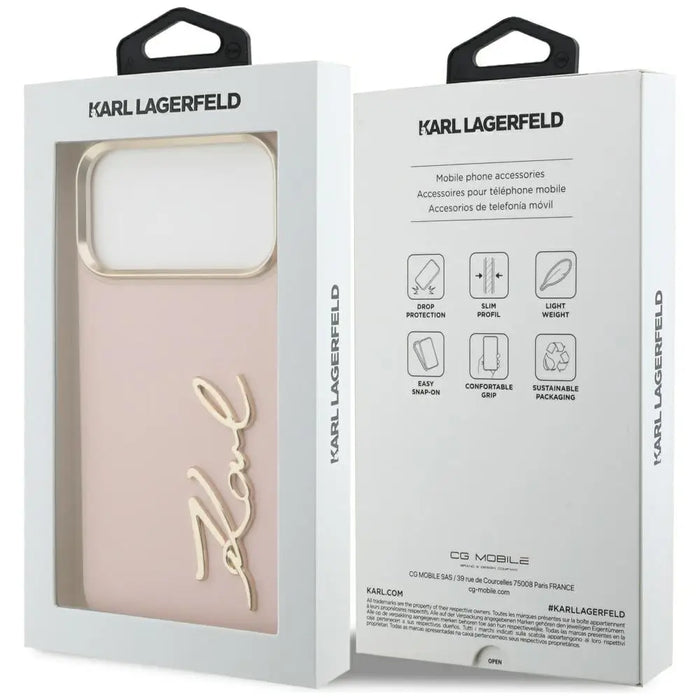 Karl Lagerfeld Karl Script Logo Case for iPhone 17 Pro Max - Pink - Cell phone cases and covers<<<HurtelXML