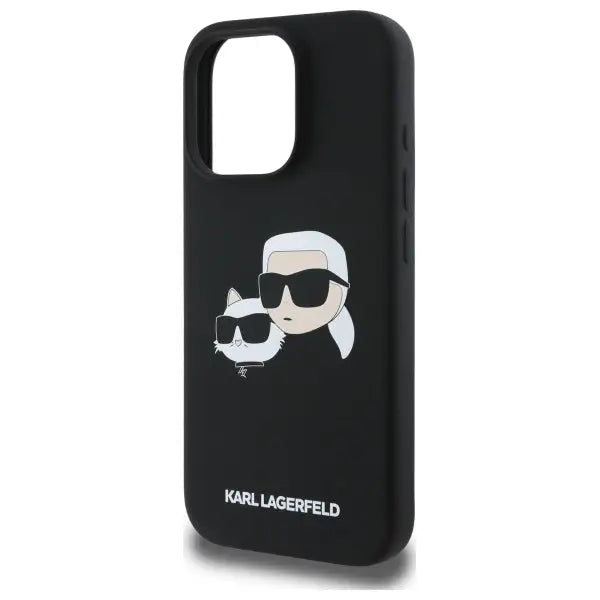 Karl Lagerfeld Silicone Case Heads Print MagSafe for iPhone 16 Pro Max - Black - Cell phone cases and covers<<<HurtelXML