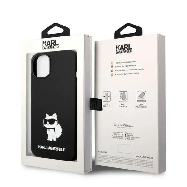 Karl Lagerfeld Silicone Choupette case for iPhone 14 Plus - black - Cell phone cases and covers<<<HurtelXML