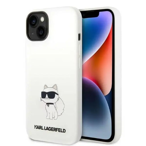 Karl Lagerfeld Silicone Choupette case for iPhone 14 Plus - white - Cell phone cases and covers<<<HurtelXML
