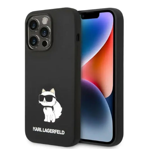 Karl Lagerfeld Silicone Choupette case for iPhone 14 Pro Max - black - Cell phone cases and covers<<<HurtelXML