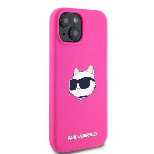 Karl Lagerfeld Silicone Choupette Head MagSafe case for iPhone 15 / 14 / 13 - pink - Cell phone cases
