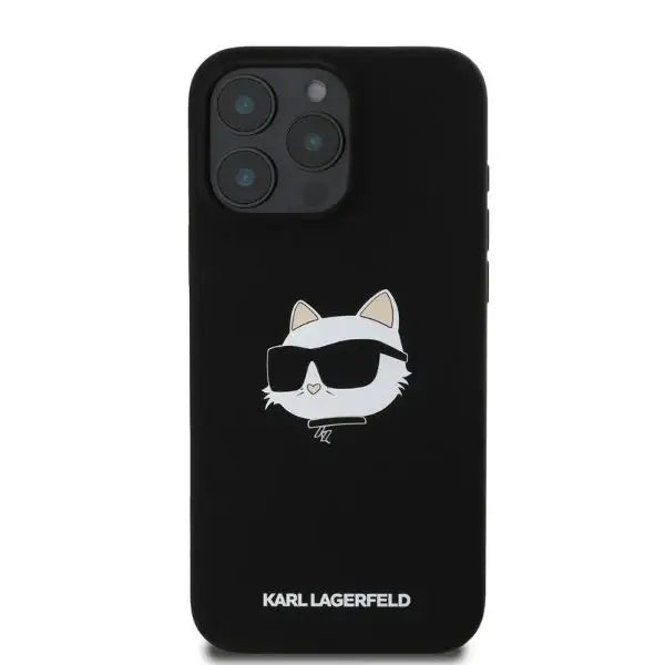 Karl Lagerfeld Silicone Choupette Head Print MagSafe case for iPhone 16 Pro Max - black - Cell phone cases