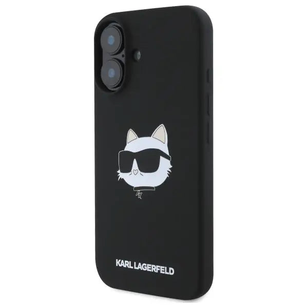 Karl Lagerfeld Silicone Choupette Head Print MagSafe iPhone 16 Case - Black - Cell phone cases and covers<<<HurtelXML