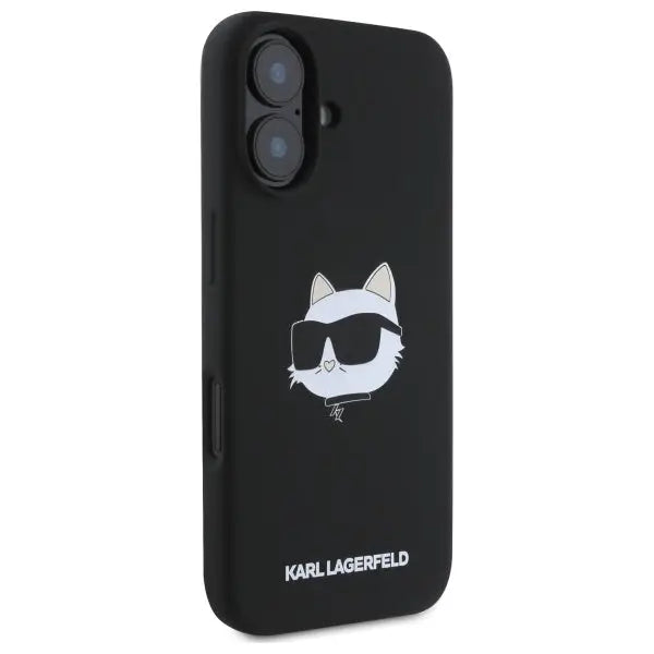 Karl Lagerfeld Silicone Choupette Head Print MagSafe iPhone 16 Case - Black - Cell phone cases and covers<<<HurtelXML