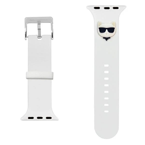 Karl Lagerfeld Silicone Choupette Heads Strap for Apple Watch 38/40/41mm - White - Other cell phone