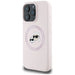 Karl Lagerfeld Silicone Double Heads And Circle MagSafe Case for iPhone 16 Pro Pink - Cell phone cases