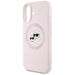 Karl Lagerfeld Silicone Double Heads And Circle MagSafe Case for iPhone 16 Pink - Cell phone cases