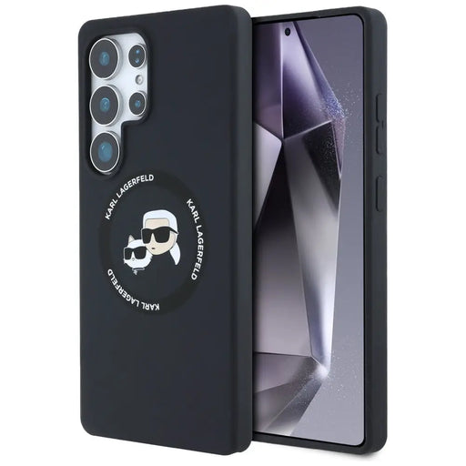 Karl Lagerfeld Silicone Double Heads And Circle MagSafe Samsung Galaxy S25 Ultra case black - Cell phone cases