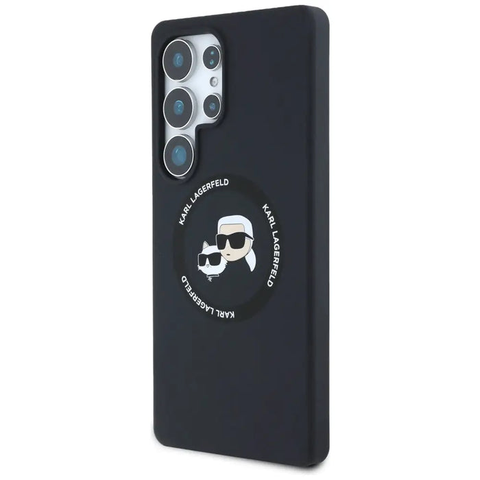 Karl Lagerfeld Silicone Double Heads And Circle MagSafe Samsung Galaxy S25 Ultra case black - Cell phone cases