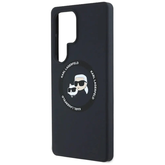 Karl Lagerfeld Silicone Double Heads And Circle MagSafe Samsung Galaxy S25 Ultra case black - Cell phone cases