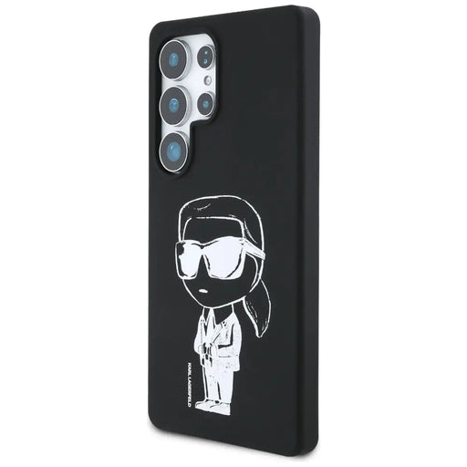 Karl Lagerfeld Silicone Graffiti Ikonik Printed Logo MagSafe Case for Samsung Galaxy S25 Ultra - Black - Cell phone