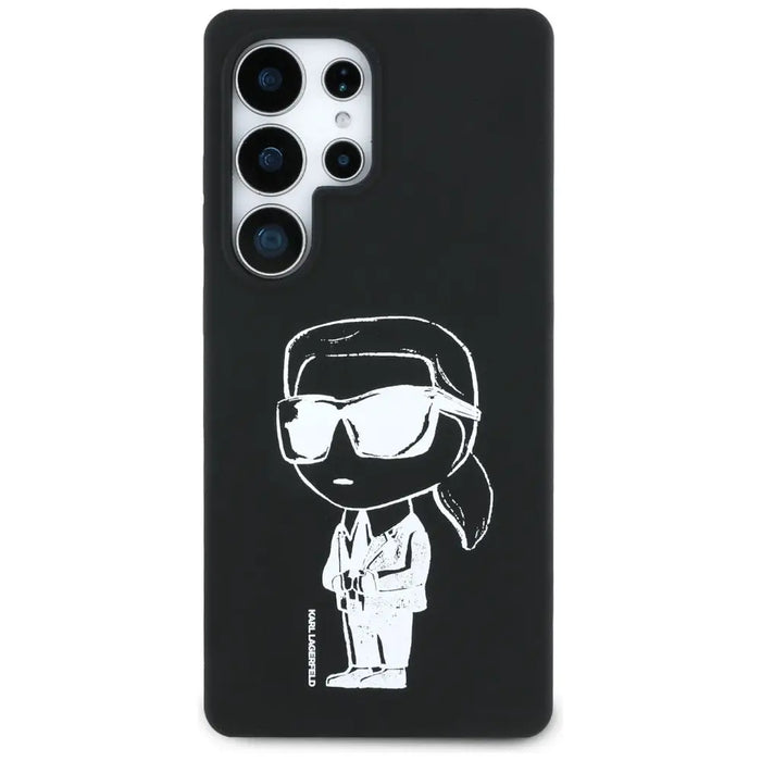 Karl Lagerfeld Silicone Graffiti Ikonik Printed Logo MagSafe Case for Samsung Galaxy S25 Ultra - Black - Cell phone