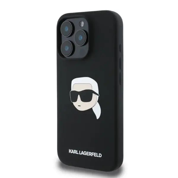 Karl Lagerfeld Silicone Karl Head Print MagSafe case for iPhone 16 Pro Max - black - Cell phone cases
