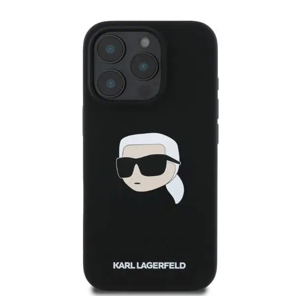 Karl Lagerfeld Silicone Karl Head Print MagSafe case for iPhone 16 Pro Max - black - Cell phone cases