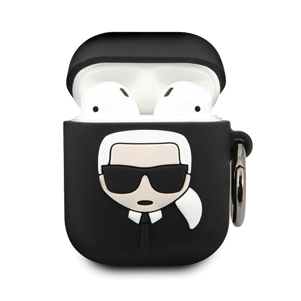 Karl Lagerfeld Silicone Ikonik Case for AirPods 1/2 - Black - Cell phone cases and covers<<<HurtelXML