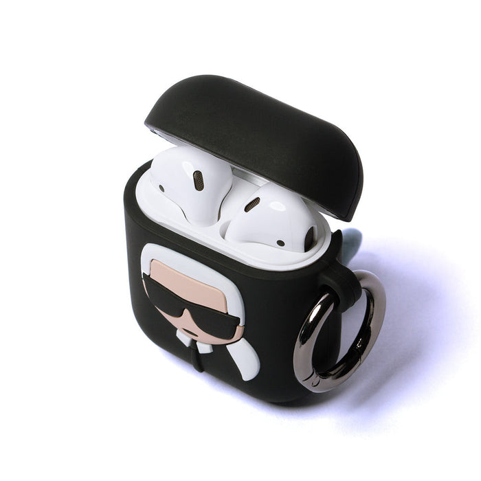 Karl Lagerfeld Silicone Ikonik Case for AirPods 1/2 - Black - Cell phone cases and covers<<<HurtelXML