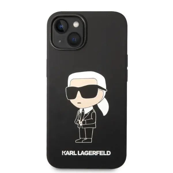 Karl Lagerfeld Silicone Ikonik case for iPhone 14 Plus - black - Cell phone cases and covers<<<HurtelXML