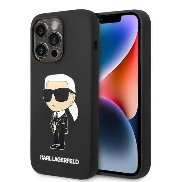Karl Lagerfeld Silicone Ikonik case for iPhone 14 Pro Max - black - Cell phone cases and covers<<<HurtelXML