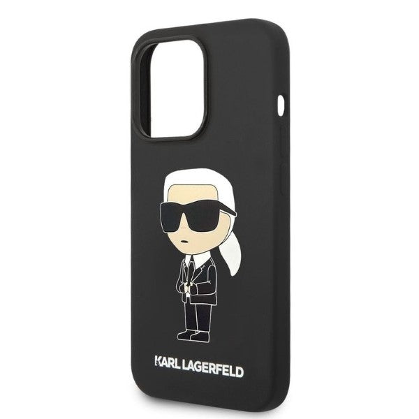 Karl Lagerfeld Silicone Ikonik case for iPhone 14 Pro Max - black - Cell phone cases and covers<<<HurtelXML