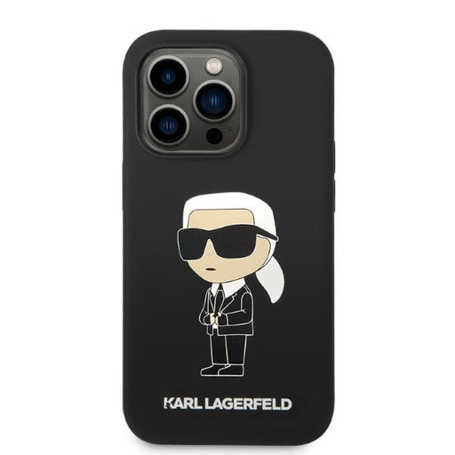 Karl Lagerfeld Silicone Ikonik case for iPhone 14 Pro Max - black - Cell phone cases and covers<<<HurtelXML