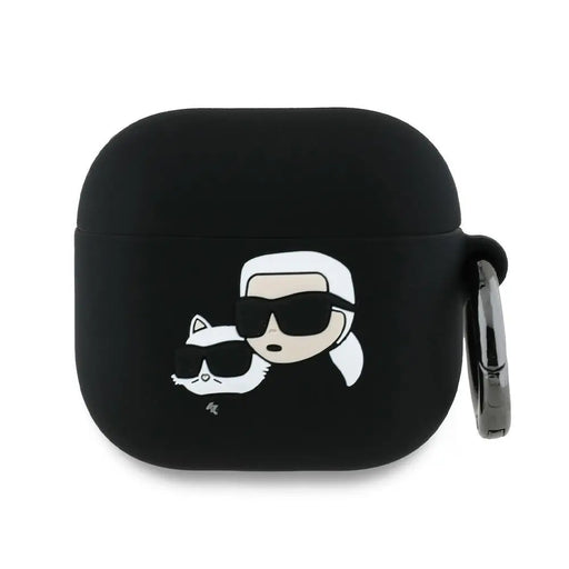 Karl Lagerfeld Silicone Karl&Chaupette Head 3D Case for AirPods 4 - Black - Cell phone cases and covers<<<HurtelXML