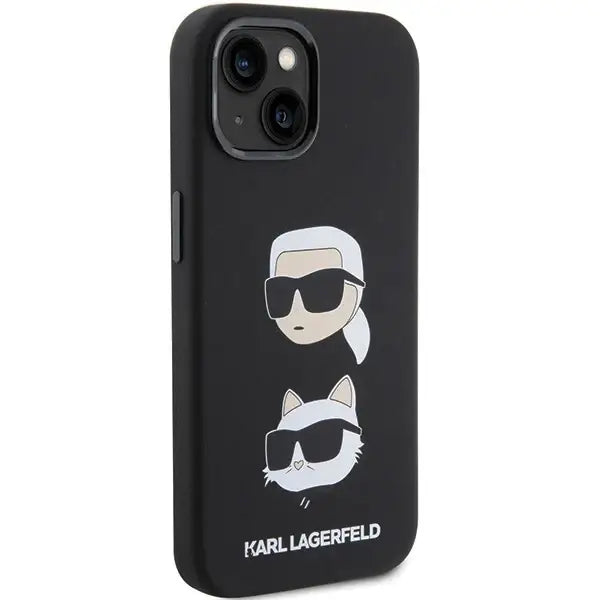Karl Lagerfeld Silicone Karl&Choupette Head case for iPhone 15 Plus / 14 Plus - black - Cell phone cases