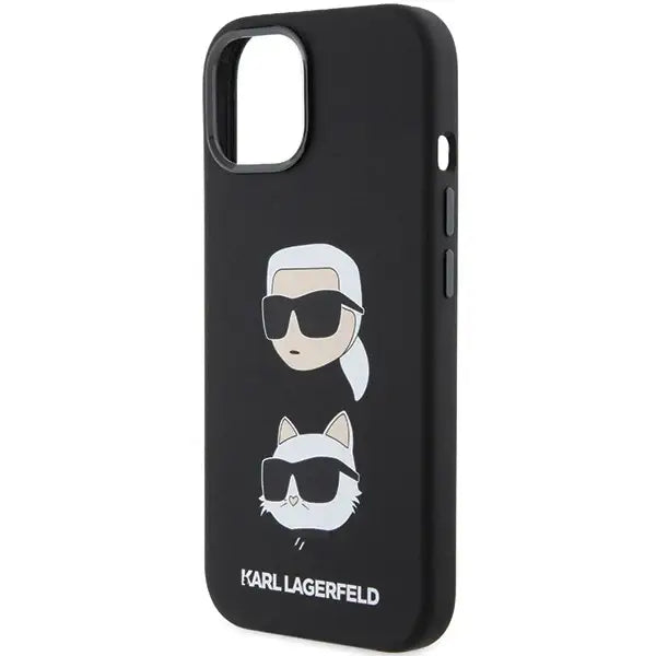 Karl Lagerfeld Silicone Karl&Choupette Head case for iPhone 15 Plus / 14 Plus - black - Cell phone cases