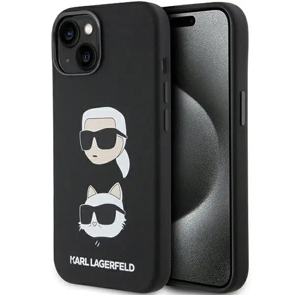 Karl Lagerfeld Silicone Karl&Choupette Head case for iPhone 15 Plus / 14 Plus - black - Cell phone cases
