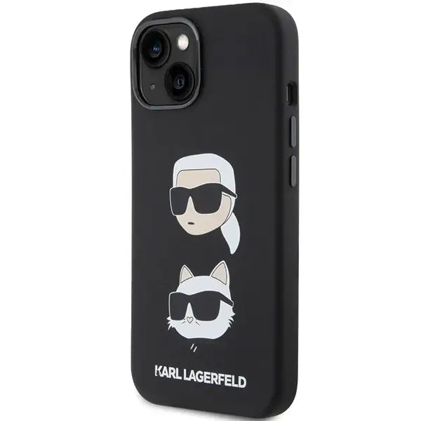 Karl Lagerfeld Silicone Karl&Choupette Head case for iPhone 15 Plus / 14 Plus - black - Cell phone cases