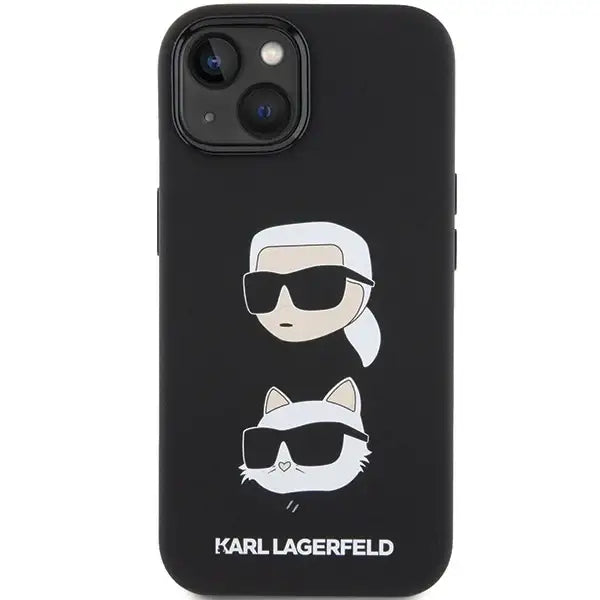Karl Lagerfeld Silicone Karl&Choupette Head case for iPhone 15 Plus / 14 Plus - black - Cell phone cases