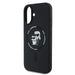 Karl Lagerfeld Silicone Karl&Choupette Heads Ring MagSafe Case for iPhone 16 Plus - Black - Cell phone cases