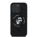 Karl Lagerfeld Silicone Karl&Choupette Heads Ring MagSafe Case for iPhone 16 Pro - Black - Cell phone cases