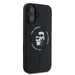 Karl Lagerfeld Silicone Karl&Choupette Heads Ring MagSafe Case for iPhone 16 Plus - Black - Cell phone cases