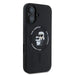 Karl Lagerfeld Silicone Karl&Choupette Heads Ring MagSafe iPhone 16 Case - Black - Cell phone cases