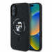 Karl Lagerfeld Silicone Karl&Choupette Heads Ring MagSafe iPhone 16 Case - Black - Cell phone cases