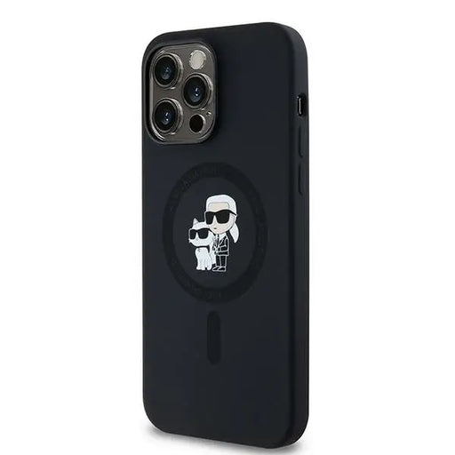 Karl Lagerfeld Silicone Karl&Choupette MagSafe case for iPhone 14 Pro Max - black - Cell phone cases