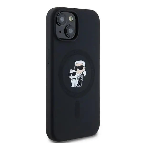 Karl Lagerfeld Silicone Karl&Choupette MagSafe case for iPhone 15 / 14 / 13 - black - Cell phone cases