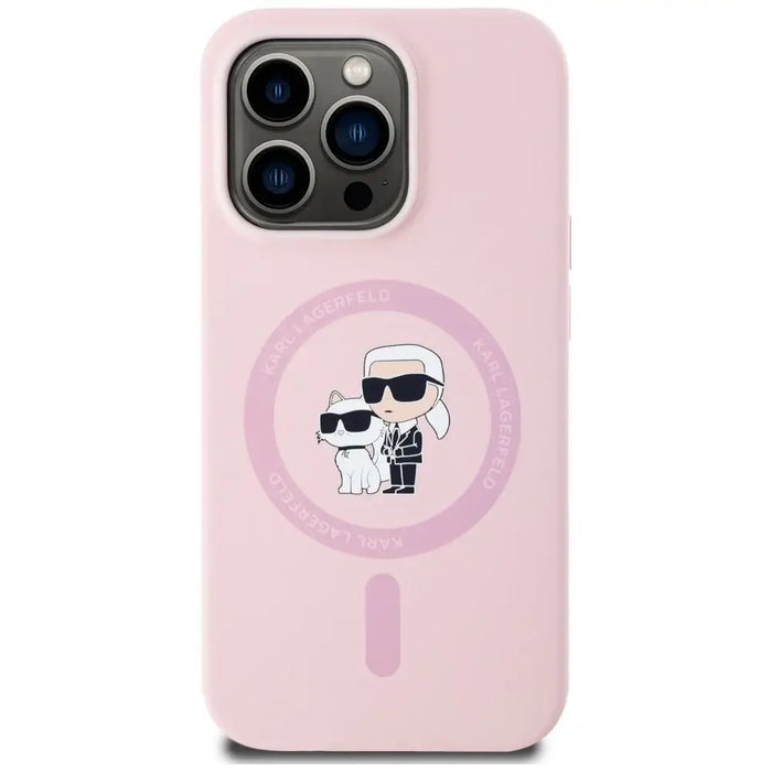 Karl Lagerfeld Silicone Karl&Choupette MagSafe iPhone 14 Pro Case - Pink - Cell phone cases and covers<<<HurtelXML