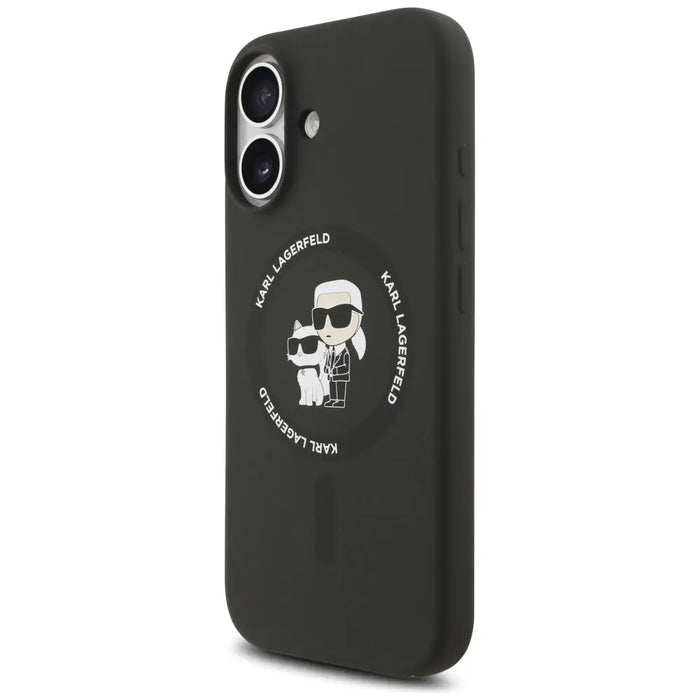 Karl Lagerfeld Silicone Karl&Choupette Ring MagSafe Case for iPhone 17 - Black - Cell phone cases and covers<<<HurtelXML