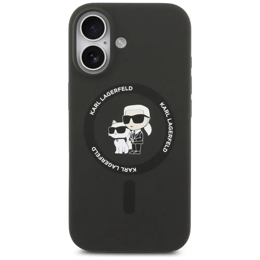 Karl Lagerfeld Silicone Karl&Choupette Ring MagSafe Case for iPhone 17 - Black - Cell phone cases and covers<<<HurtelXML