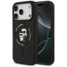 Karl Lagerfeld Silicone Karl&Choupette Ring MagSafe Case for iPhone 17 Pro Max - Black - Cell phone cases