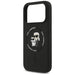Karl Lagerfeld Silicone Karl&Choupette Ring MagSafe Case for iPhone 17 Pro Max - Black - Cell phone cases
