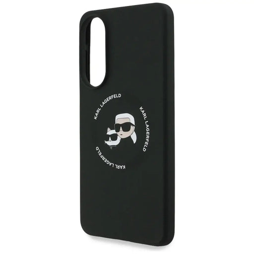 Karl Lagerfeld Silicone nauble Heads And Circle MagSafe case for Samsung Galaxy S25 Edge - black - Cell phone cases