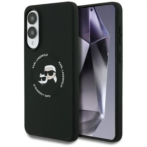 Karl Lagerfeld Silicone nauble Heads And Circle MagSafe case for Samsung Galaxy S25 Edge - black - Cell phone cases