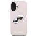 Karl Lagerfeld Silicone Nauble Heads Print MagSafe Case for iPhone 16 Plus - Pink - Cell phone cases